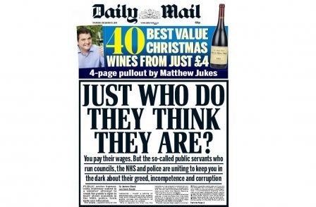 'Insidious conspiracy': Daily Mail front-page warning over public sector campaign to weaken Freedom of Information